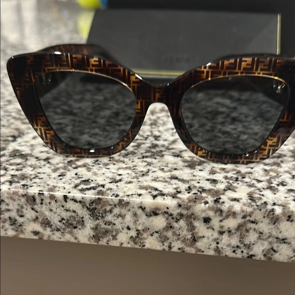 Fendi Brown & Black Havana Sunglasses, “Modern Cat Eye” - Picture 7 of 7